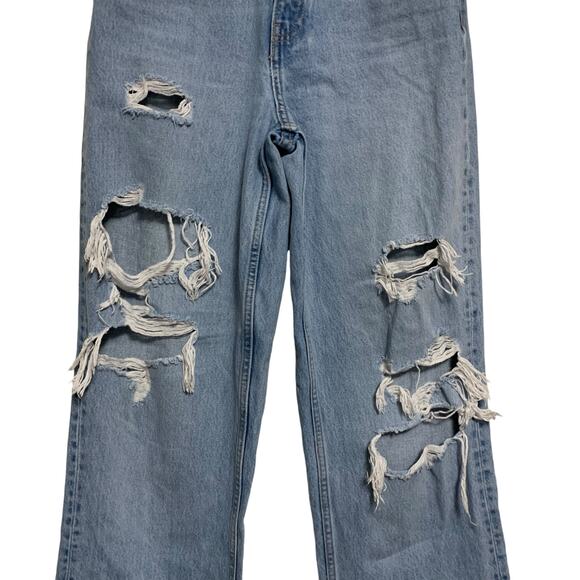 Zara Distressed Wide Leg Jeans Womens Size 2 - Picture 4 of 7